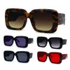 Womens Mod Thick Plastic Rectangular Designer Sunglasses