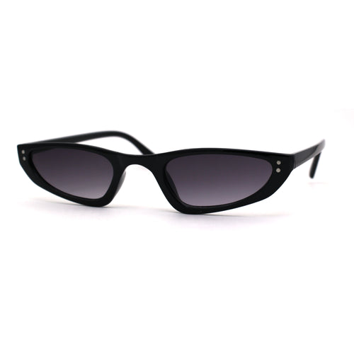 Womens Narrow Cat Eye Mod Plastic Sunglasses