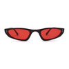 Womens Narrow Cat Eye Mod Plastic Sunglasses