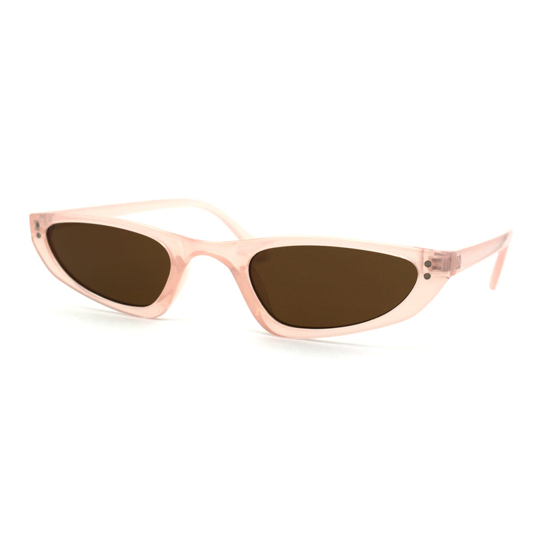 Womens Narrow Cat Eye Mod Plastic Sunglasses