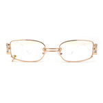 Pierced Loop Ring Lens 90s Retro Fashion Blue Light Filter Gold Clear Computer Glasses