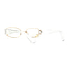 Pierced Loop Ring Lens 90s Retro Fashion Blue Light Filter Gold Clear Computer Glasses