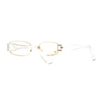 Pierced Loop Ring Lens 90s Retro Fashion Blue Light Filter Gold Clear Computer Glasses