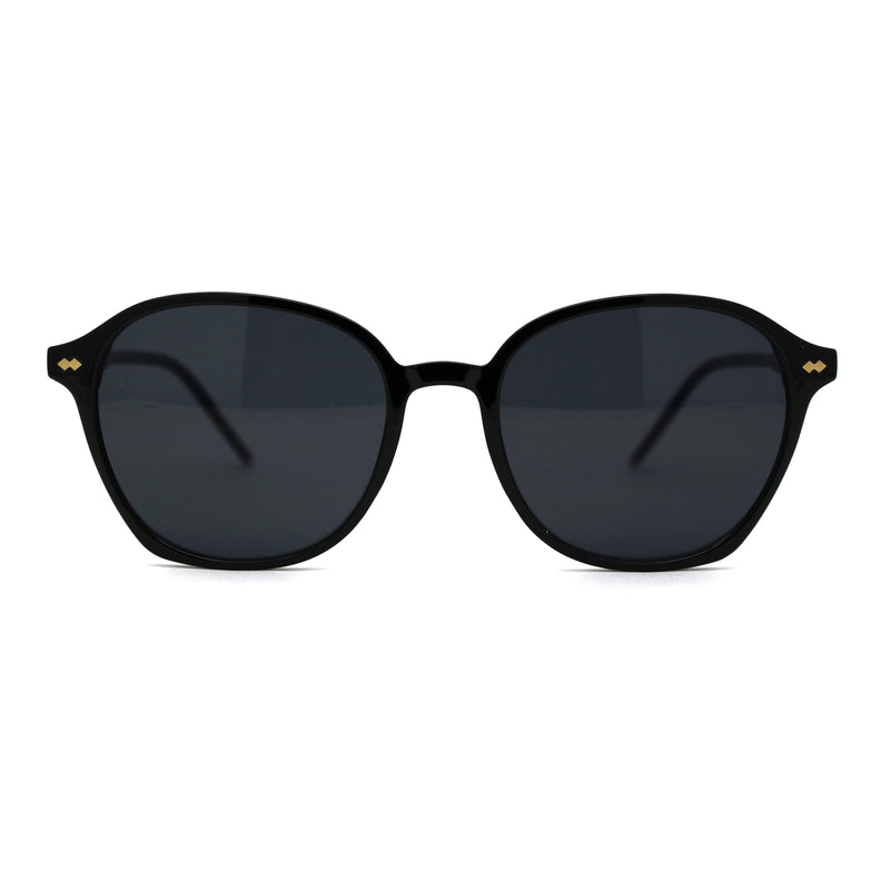 Womens Thin Plastic Horn Rim Boyfriend Style Sunglasses