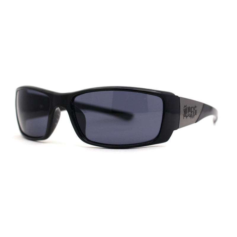 All Black Iconic Locs Square Rectangle Gangster Sunglasses