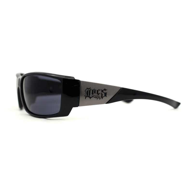 All Black Iconic Locs Square Rectangle Gangster Sunglasses