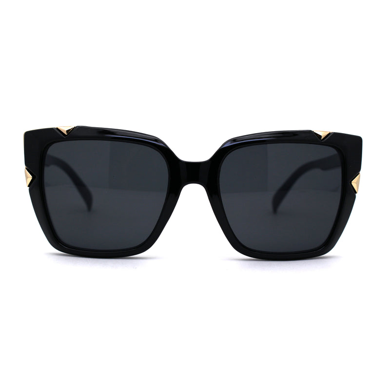 Womens Squared Rectangle Large Cat Eye Chic Plastic Sunglasses