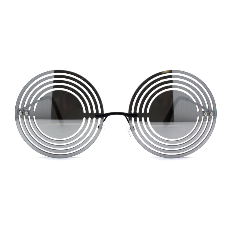 Mirror Lens Hypnotist Circular Die Cut Hippie Round Circle Lens Sunglasses