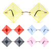 Pop Color Hypnotist Diamond Kite Die Cut Hippie Square Sunglasses