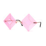 Pop Color Hypnotist Diamond Kite Die Cut Hippie Square Sunglasses