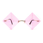 Pop Color Hypnotist Diamond Kite Die Cut Hippie Square Sunglasses