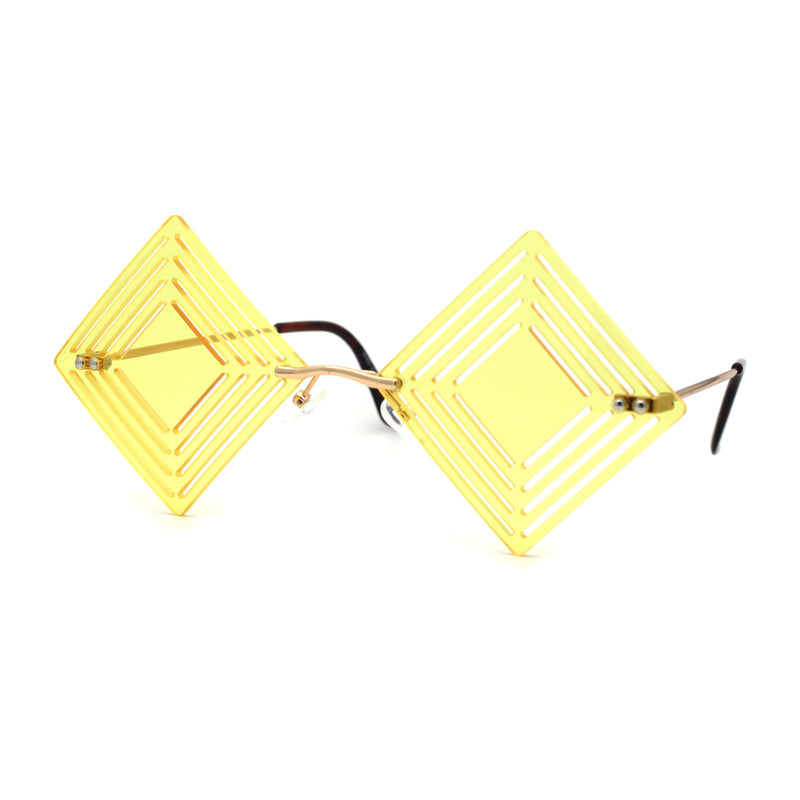 Pop Color Hypnotist Diamond Kite Die Cut Hippie Square Sunglasses