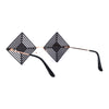 Color Mirror Hypnotist Diamond Kite Die Cut Hippie Square Sunglasses