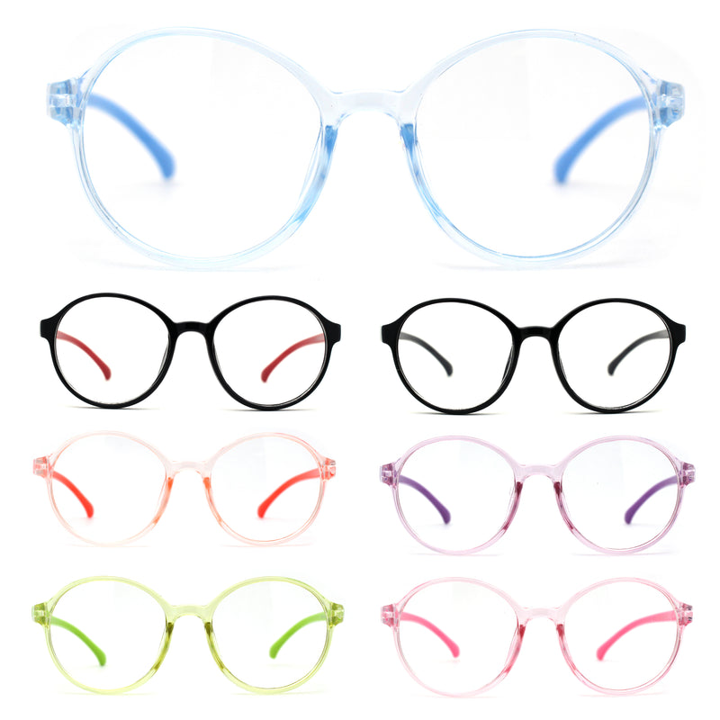 Child Size Round Thin Plastic 100% Blue Light Flitering Computer Glasses