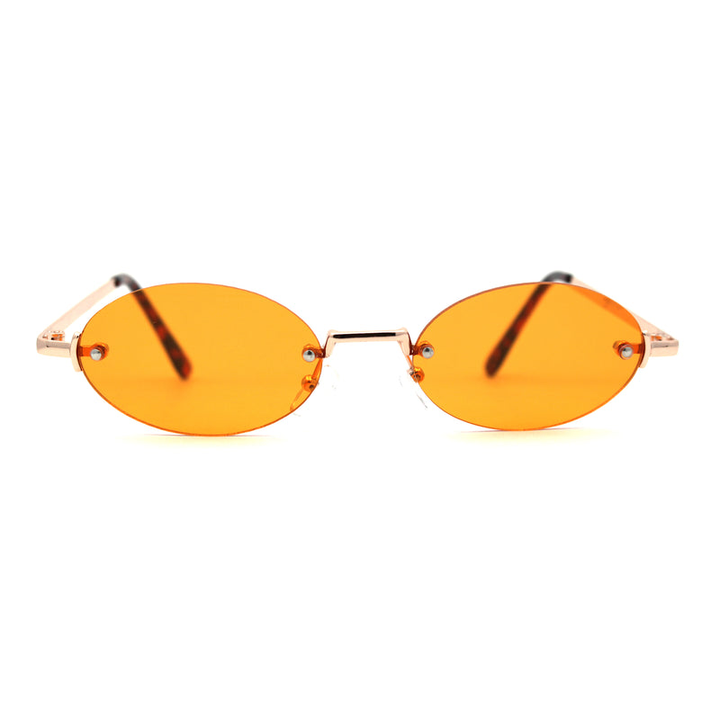 Hippie Pimp Color Lens Oval Rimless Retro Funky Sunglasses