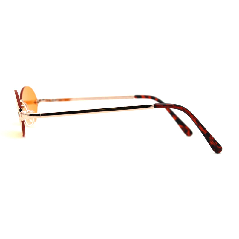 Hippie Pimp Color Lens Oval Rimless Retro Funky Sunglasses