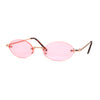 Hippie Pimp Color Lens Oval Rimless Retro Funky Sunglasses