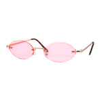 Hippie Pimp Color Lens Oval Rimless Retro Funky Sunglasses