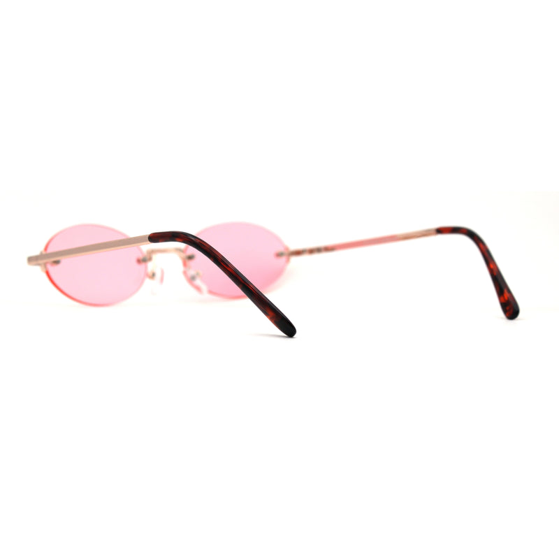 Hippie Pimp Color Lens Oval Rimless Retro Funky Sunglasses