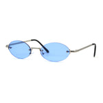 Hippie Pimp Color Lens Oval Rimless Retro Funky Sunglasses