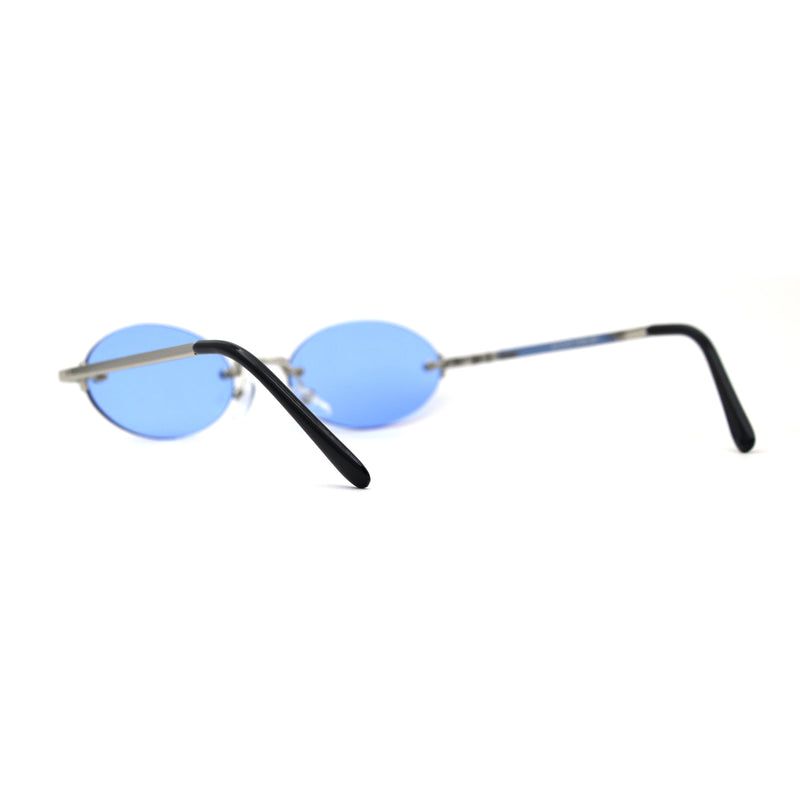 Hippie Pimp Color Lens Oval Rimless Retro Funky Sunglasses