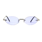 Hippie Pimp Color Lens Oval Rimless Retro Funky Sunglasses