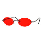 Hippie Pimp Color Lens Oval Rimless Retro Funky Sunglasses