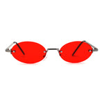 Hippie Pimp Color Lens Oval Rimless Retro Funky Sunglasses