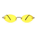 Hippie Pimp Color Lens Oval Rimless Retro Funky Sunglasses