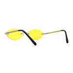 Hippie Pimp Color Lens Oval Rimless Retro Funky Sunglasses