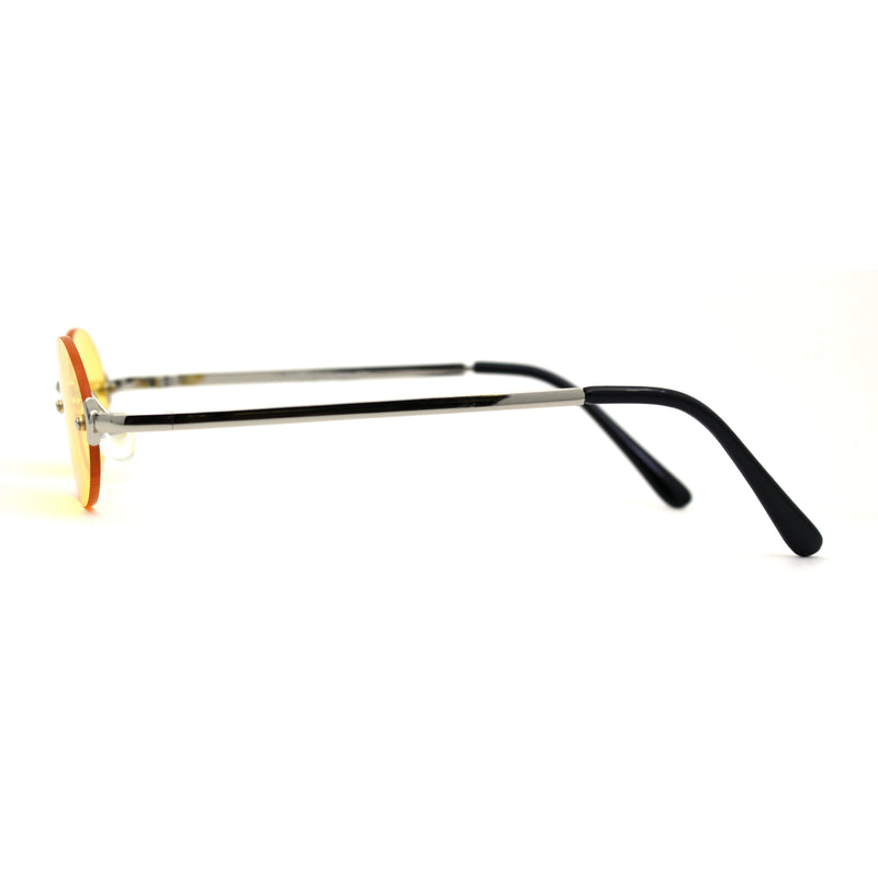 Hippie Pimp Color Lens Oval Rimless Retro Funky Sunglasses