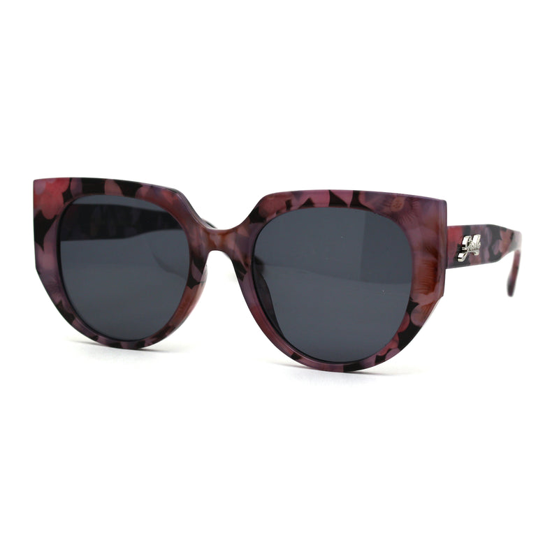 Womens Squared Designer Plastic Butterfly Chic Sunglasses