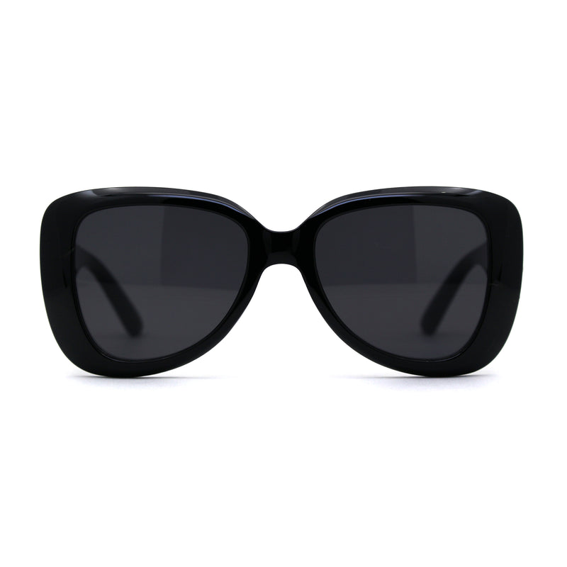 Womens Thick Plastic Mod Tear Drop Shape Butterfly Sunglasses