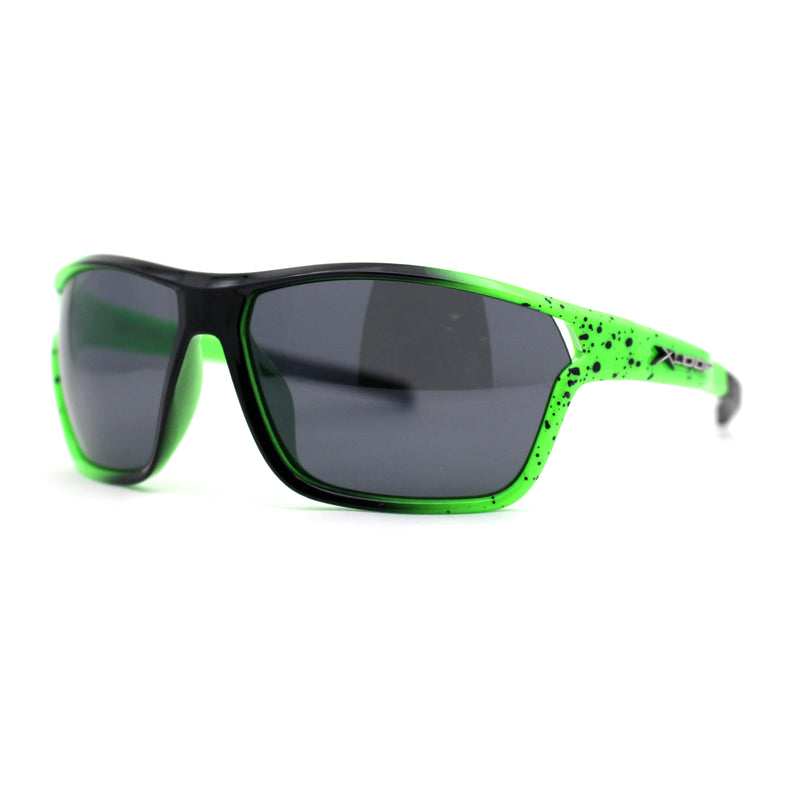 Xloop Mens Sport Wrap Around Rectangular Plastic Sunglasses