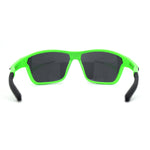 Xloop Mens Sport Wrap Around Rectangular Plastic Sunglasses