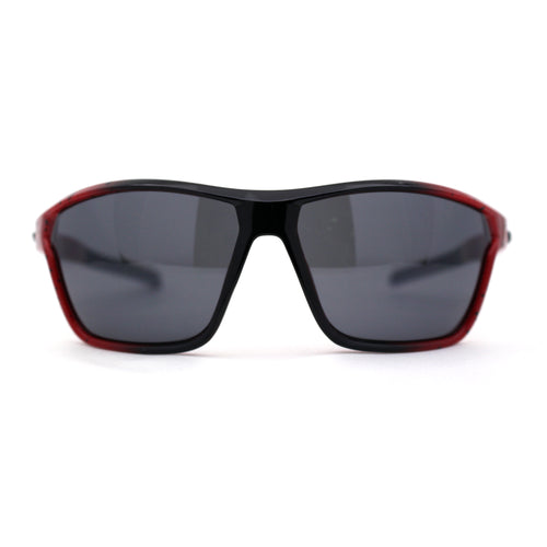 Xloop Mens Sport Wrap Around Rectangular Plastic Sunglasses