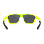 Xloop Mens Sport Wrap Around Rectangular Plastic Sunglasses