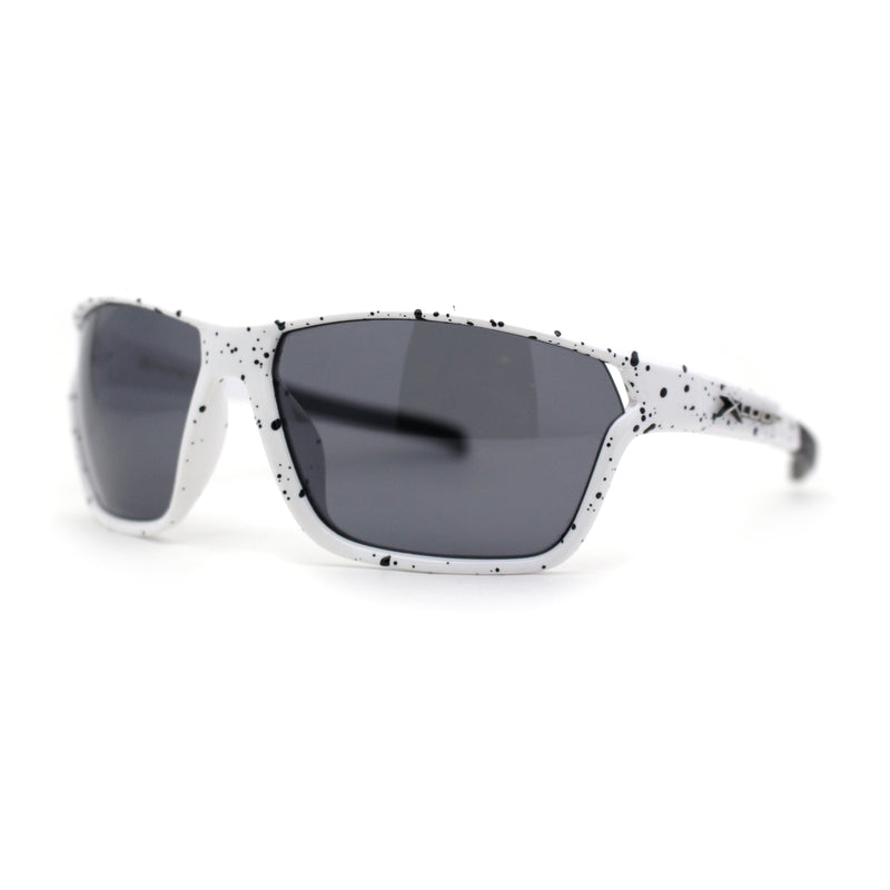 Xloop Mens Sport Wrap Around Rectangular Plastic Sunglasses