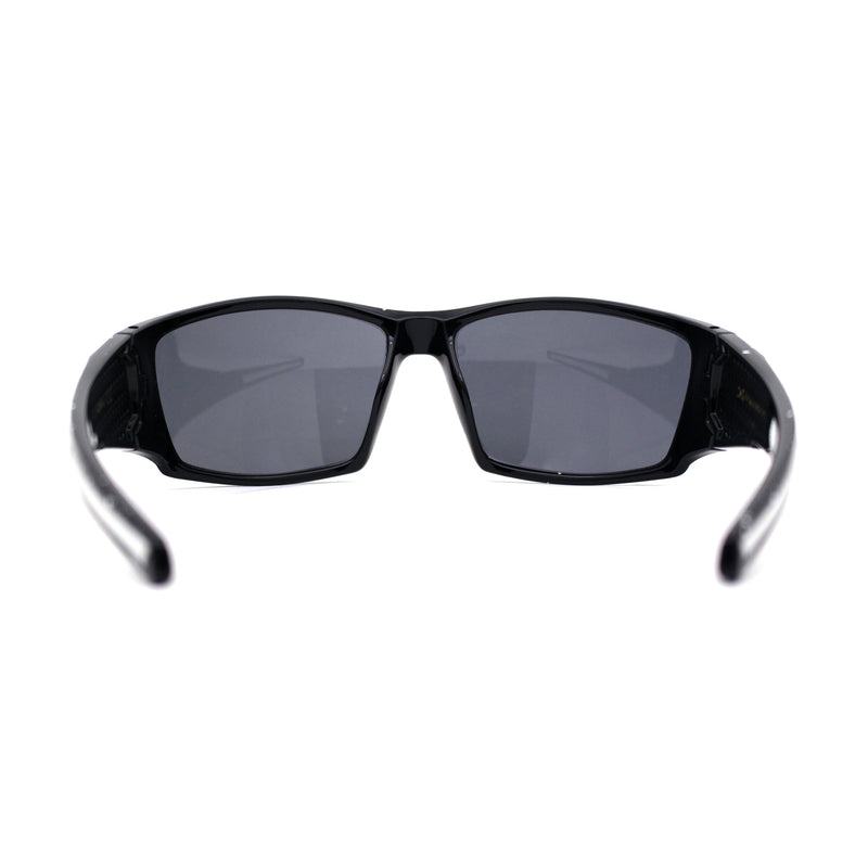 Mens Xloop Thick Temple Sport Biker Wrap Sunglasses