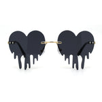 Womens Melting Heart Rimless Lolita Sunglasses