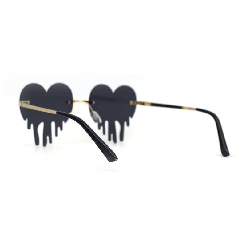 Womens Melting Heart Rimless Lolita Sunglasses