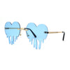 Womens Melting Heart Rimless Lolita Sunglasses