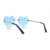 Womens Melting Heart Rimless Lolita Sunglasses