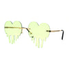 Womens Melting Heart Rimless Lolita Sunglasses