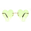 Womens Melting Heart Rimless Lolita Sunglasses