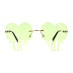 Womens Melting Heart Rimless Lolita Sunglasses