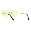 Womens Melting Heart Rimless Lolita Sunglasses