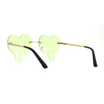 Womens Melting Heart Rimless Lolita Sunglasses