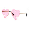 Womens Melting Heart Rimless Lolita Sunglasses