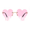 Womens Melting Heart Rimless Lolita Sunglasses